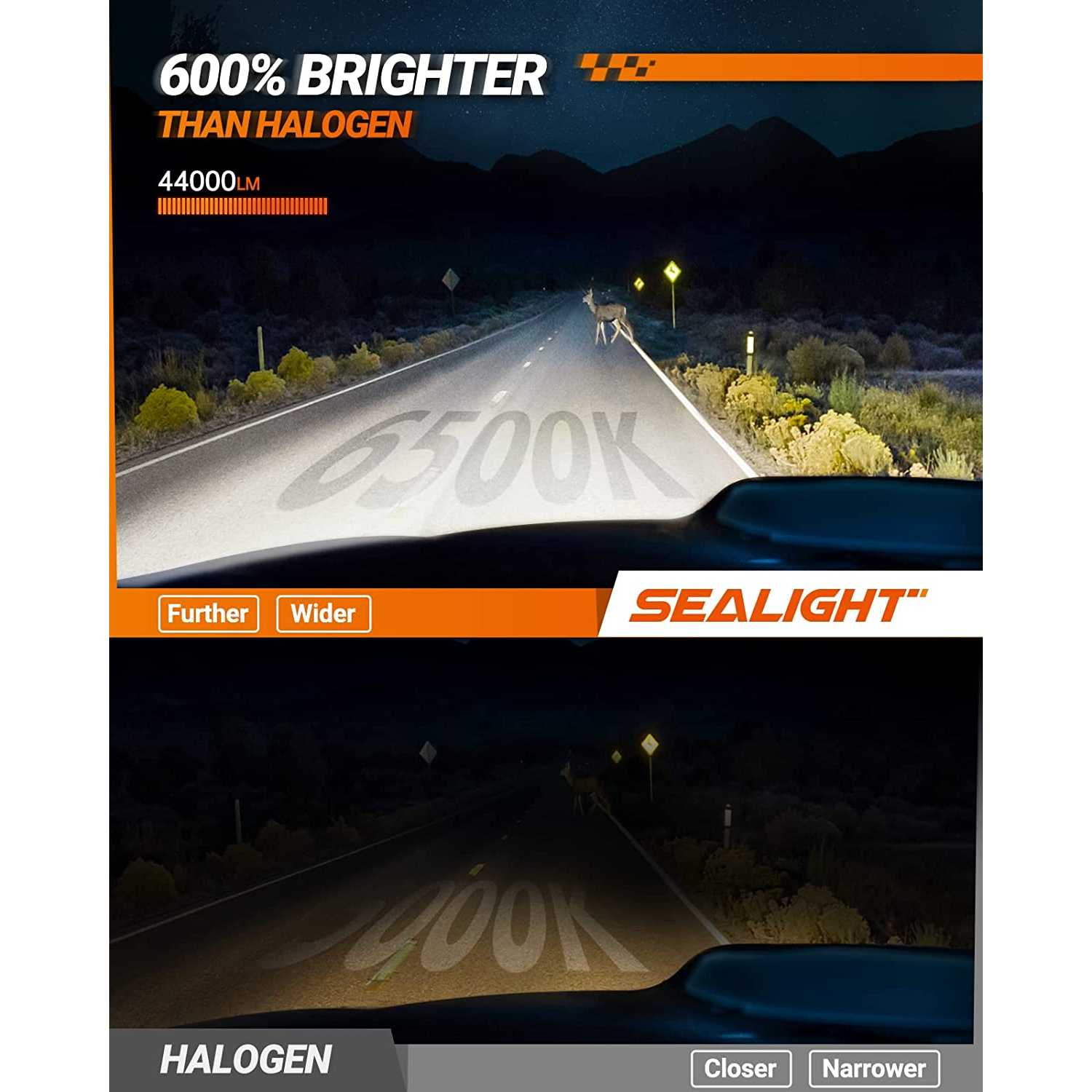 Marsauto 9005/HB3 H11/H9 Bulbs Combo - 48,000LM 6000K White LED Headlight Bulbs 4-Pack