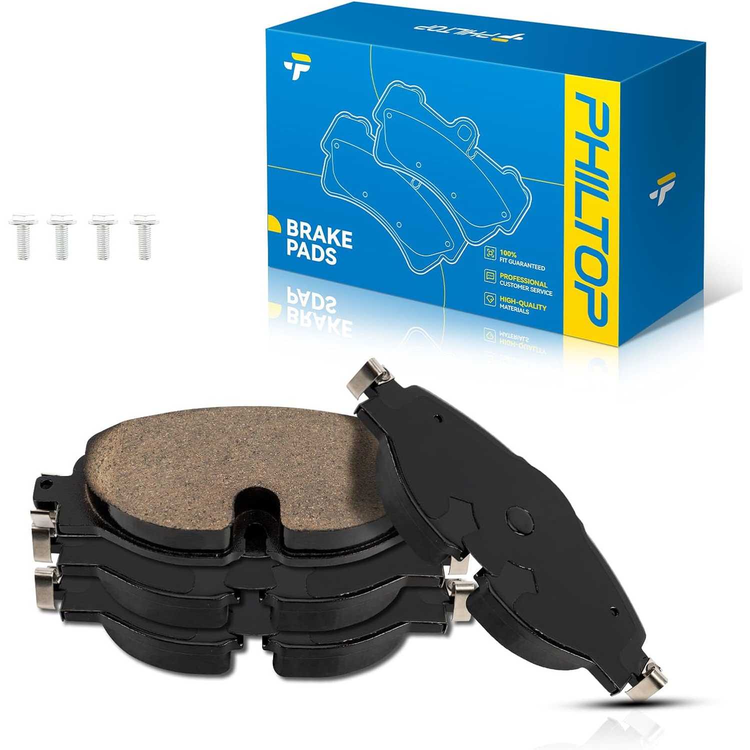PHILTOP Ceramic Front Brake Pads for Volkswagen Jetta 2019-2021, Golf 2015-2021, GTI 2015-2018, Golf SportWagen 2015-2019, Golf