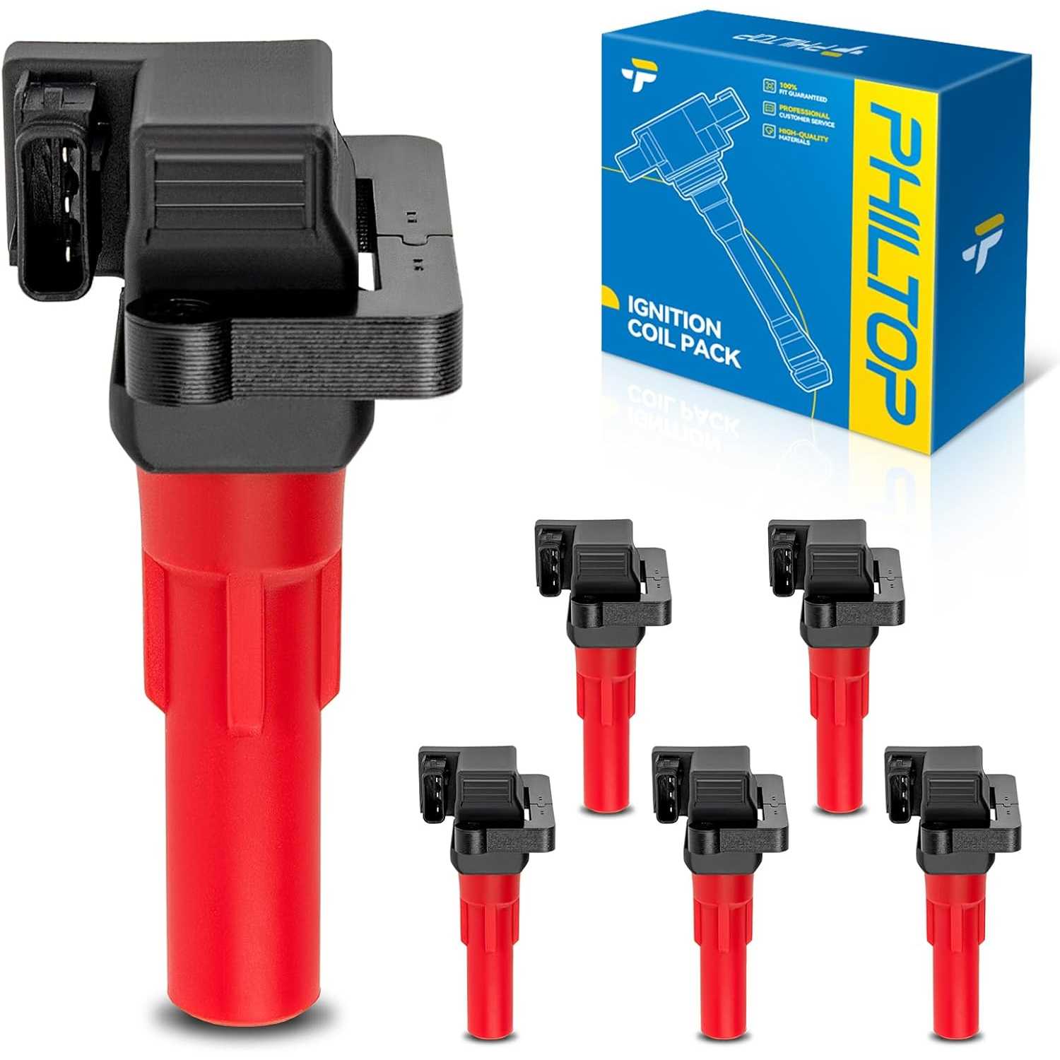 PHILTOP UF666 Ignition Coil Pack, Compatible with 2010-2019 Outback, 2010-2019 Legacy, 2010-2014 Tribeca, OE Coils with Fast Ign