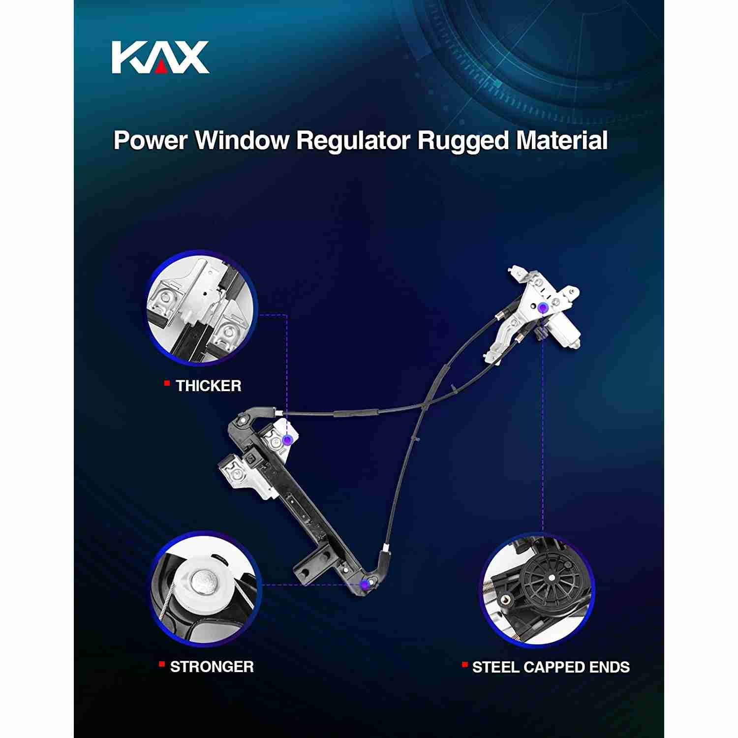 KAX® Rear Right Passenger Side Power Window Regulator with Motor for 2004 GMC Yukon 2
