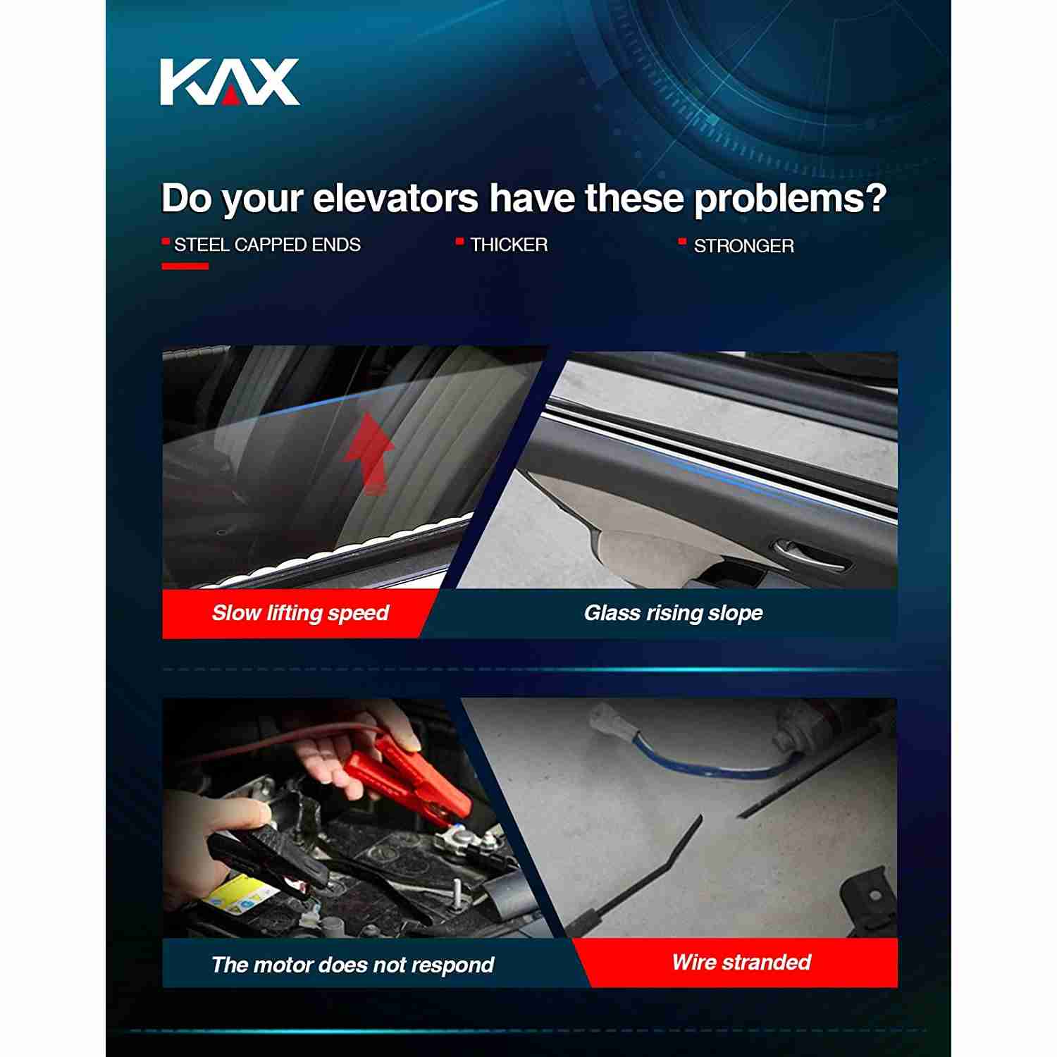 KAX® Rear Right Passenger Side Power Window Regulator with Motor for 2004 GMC Yukon 3