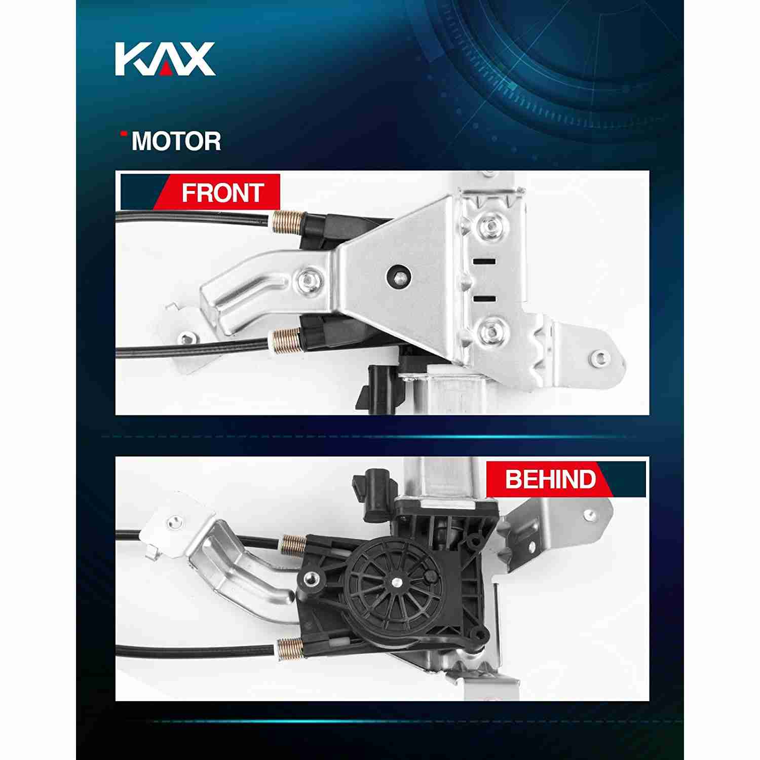 KAX® Rear Right Passenger Side Power Window Regulator with Motor for 2004 GMC Yukon 6