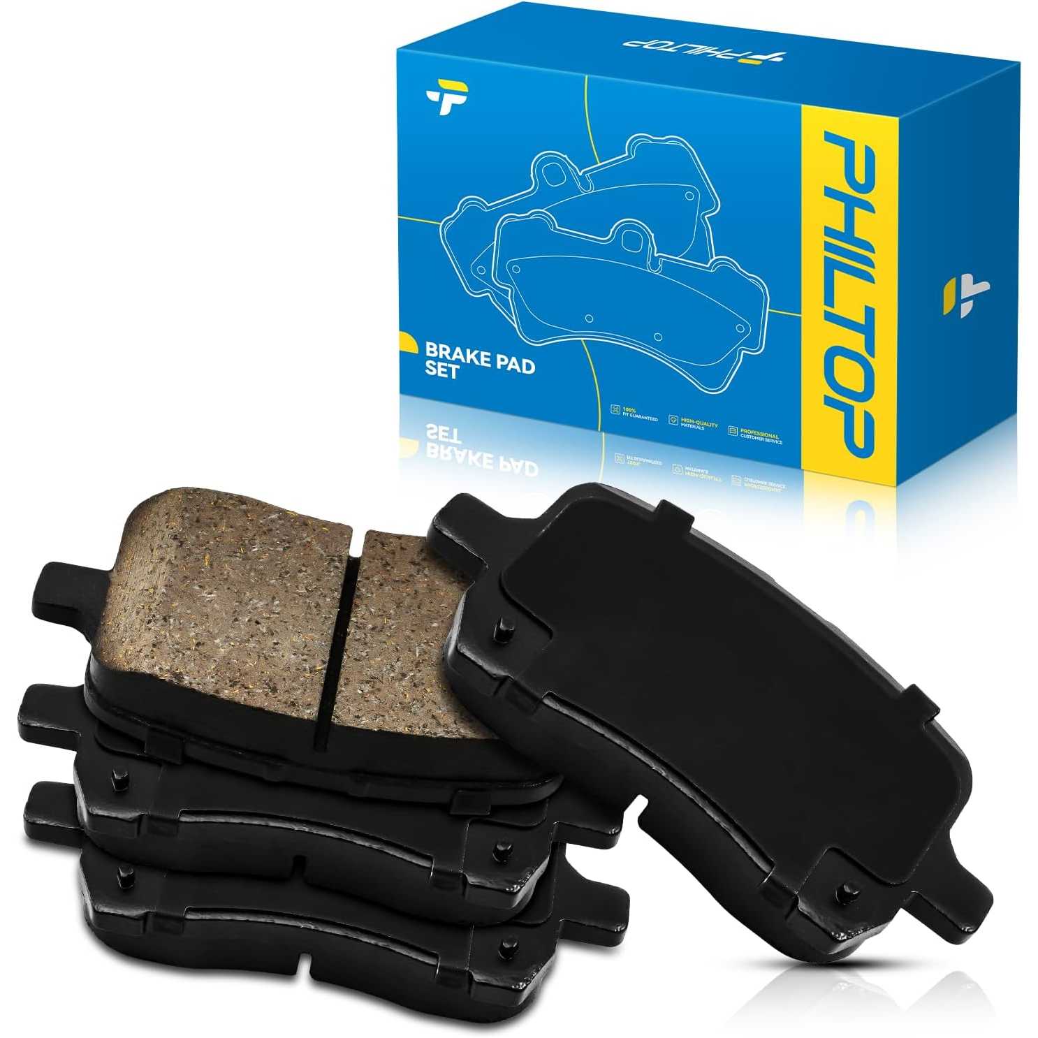 PHILTOP Ceramic Front Brake Pads For Saturn Sky 2007-2010, 4 Pcs replace # D1028
