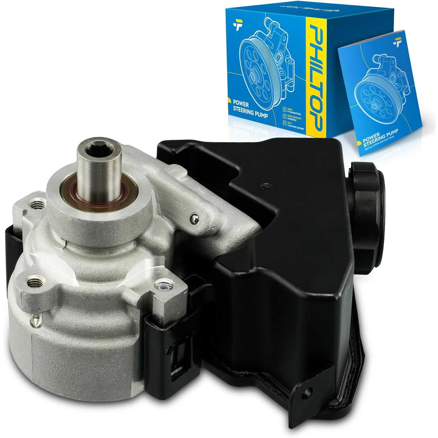 PHILTOP 2057993 Power Steering Pump Fit For 2002-2007 Rendezvous 3.4/3.5L,2002-2005 Aztek,2005 Uplander; Montana 3.5L; Terraza;