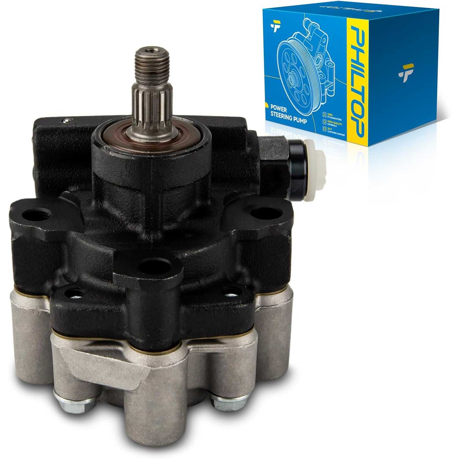 PHILTOP Power Steering Pump Replacement 215876, Fit for 1992-2001 Camry 2.2L, 1999-2001 Solara 2.2L, Steering Pump
