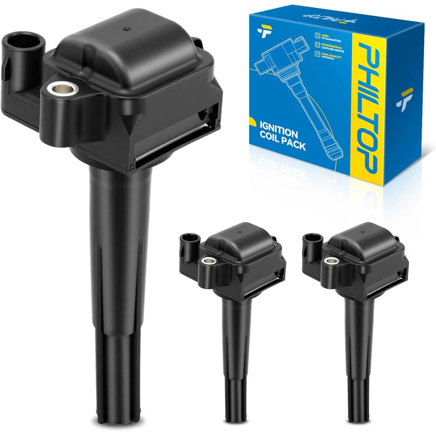 PHILTOP UF155 Ignition Coil Pack Compatible with 1996-2001 Toyota Camry 3.0L, 1998-2000 Sienna, 1996-1999 Avalon, 1996-2001 Lexu