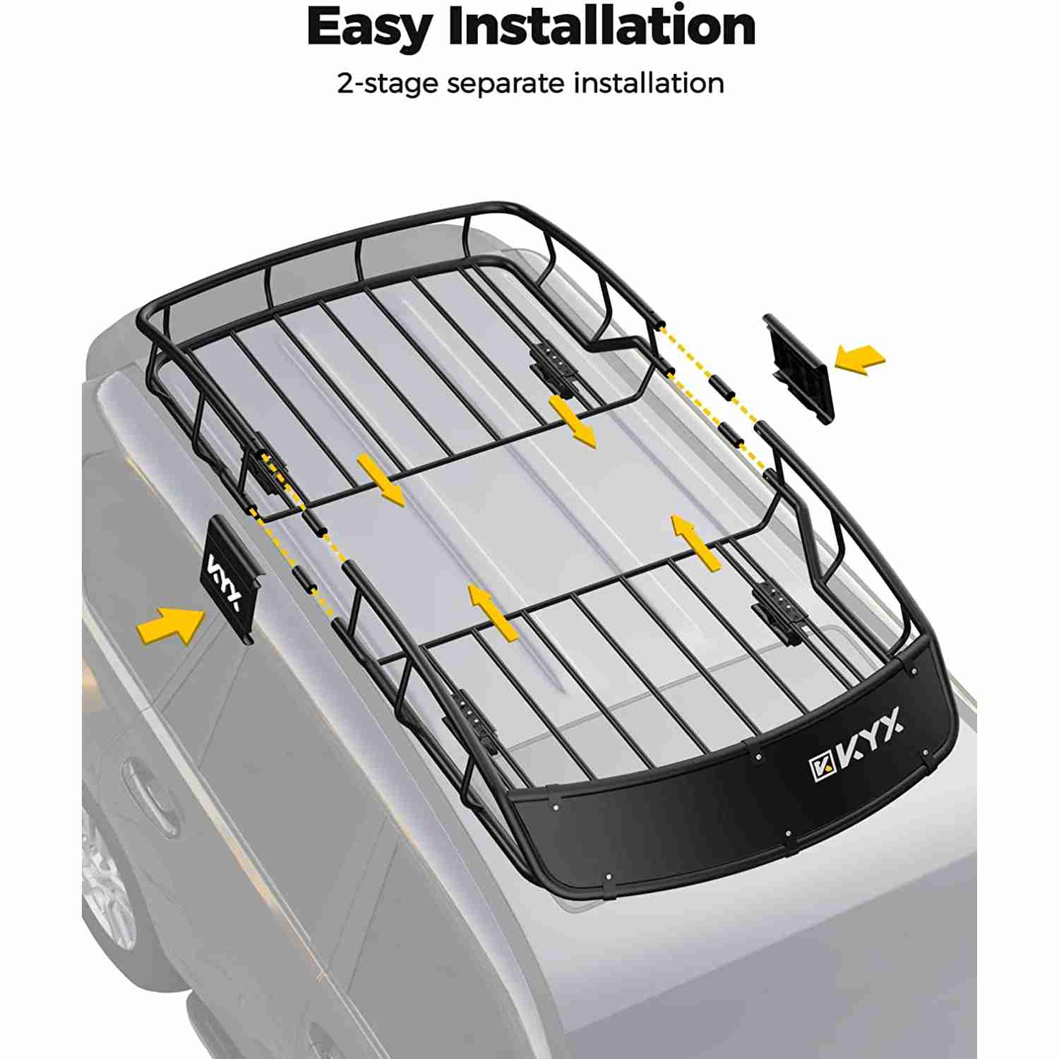 Suncent® Universal 57"x35.4"x8" Roof Rack Cargo Basket Carrier 5