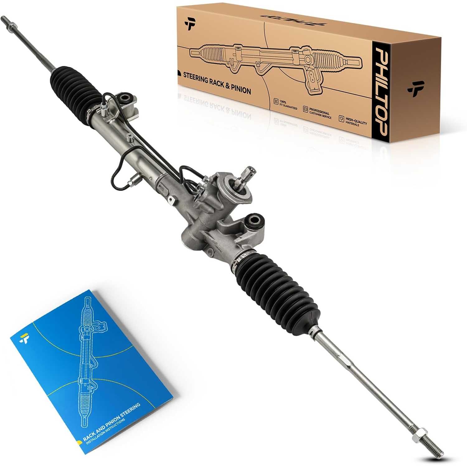 PHILTOP Power Steering Rack and Pinion Assembly Compatible with Ford 2010 2011 2012 2013 Transit Connect Replace 22-2108