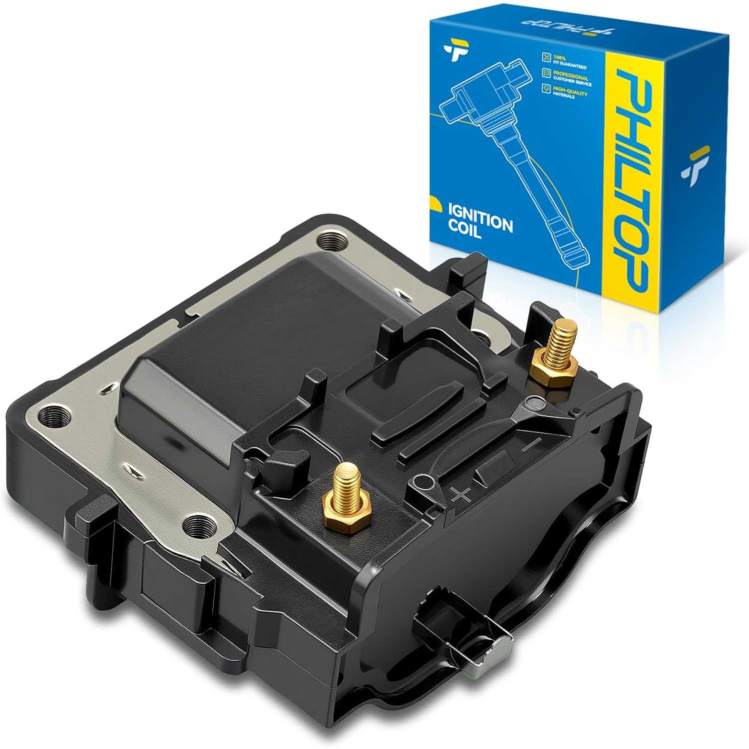 PHILTOP UF103 Ignition Coil Packs Fits for Toyota 1993-1994 Corolla, 1986-1989 1995 Corolla 1.6L, 1994-1995 Celica 1.8L, Geo 199
