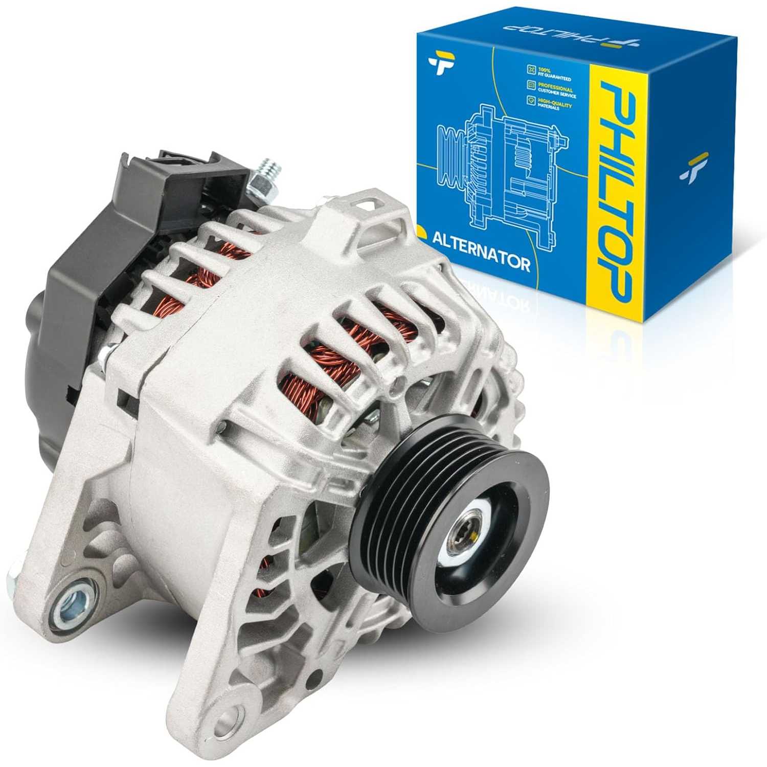 PHILTOP 90A New Alternator Compatible with Kia, Hyundai, Forte 1.8L 2014-2016, Soul 2.0L 2012-2013, Elantra GT 2013-2017, Forte