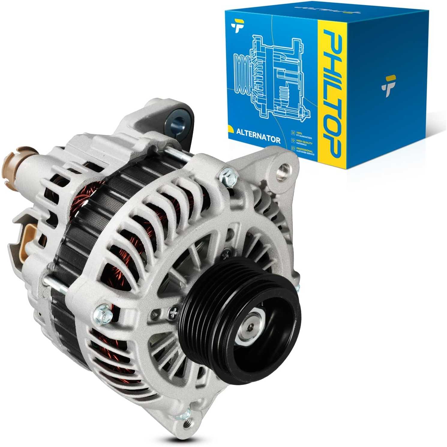 PHILTOP New Alternator Compatible With 2003-2006 G35(2003-2004 Coupe ONLY), 2003-2006 350Z, 2003-2008 FX35, 2004 Pathfinder(From