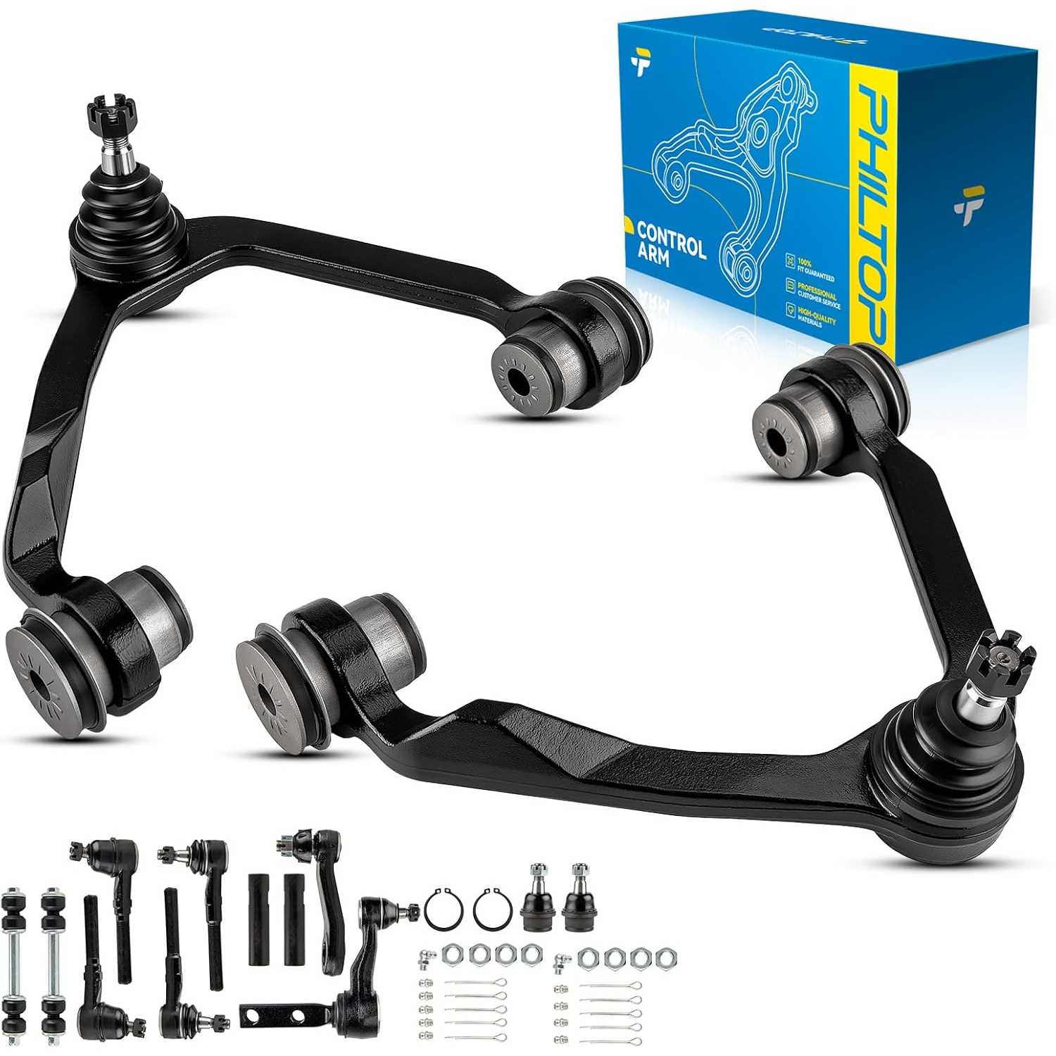 PHILTOP 14Pcs Suspension Kit Fit for F-250 Expedition F-150 F-150 Heritage Navigator 4WD, Control Arms Ball Joints Sway Bar Link