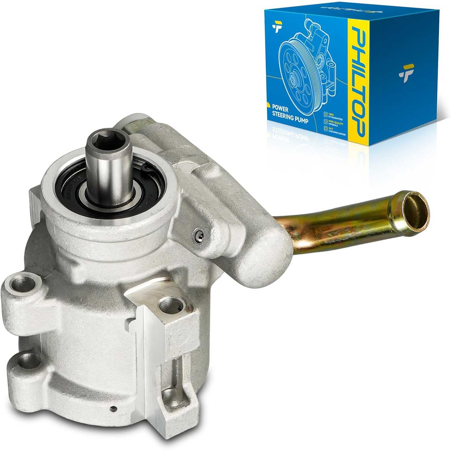 PHILTOP 20821 Power Steering Pump, Fit for 1996-2002 Dakota 2.5L, Replace OE 20821, 2278, 22981336, 52038708, 52038708AB