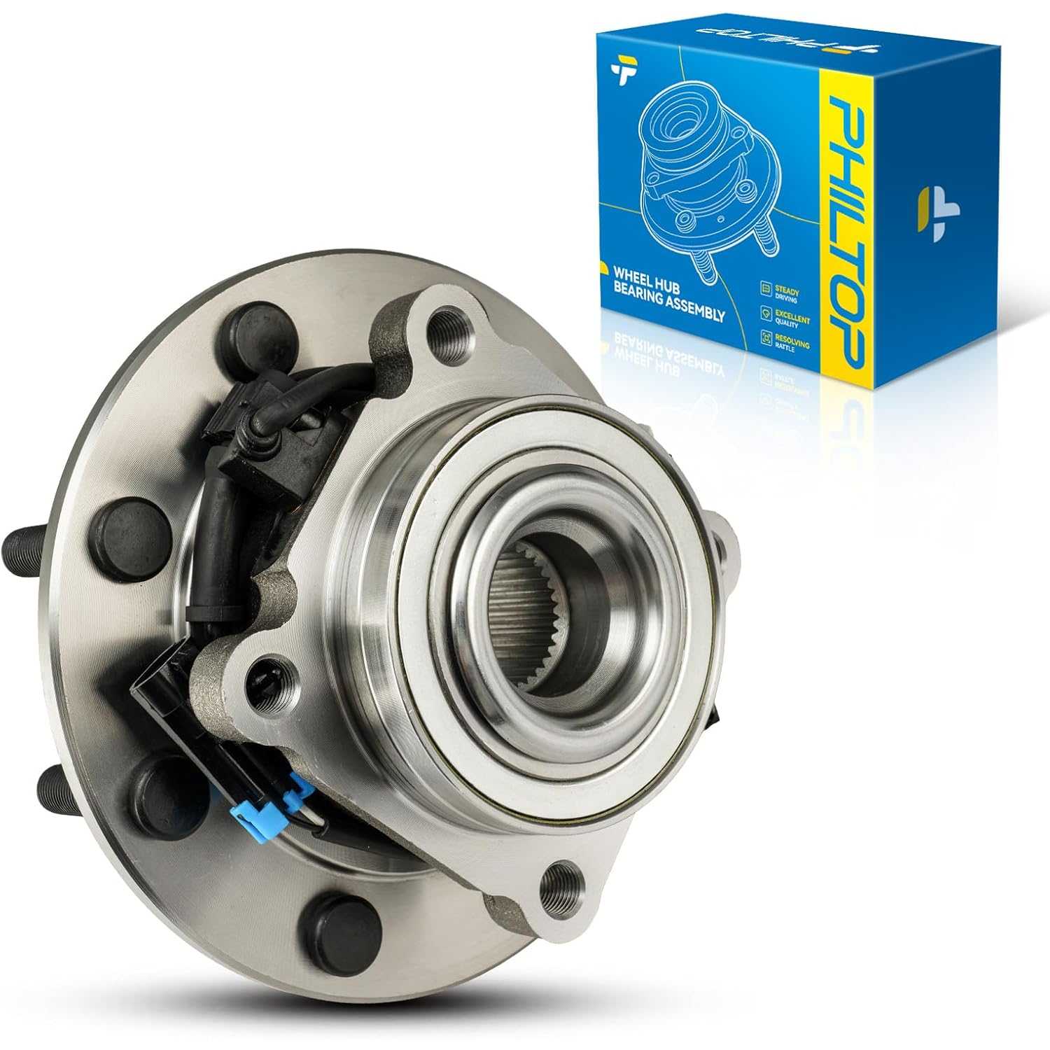 PHILTOP 515087 Front Wheel Bearing Hub Assembly Fit for Chevy Silverado 3500 2001-2006, GMC Sierra 3500 2001-2006, Chevy Silvera