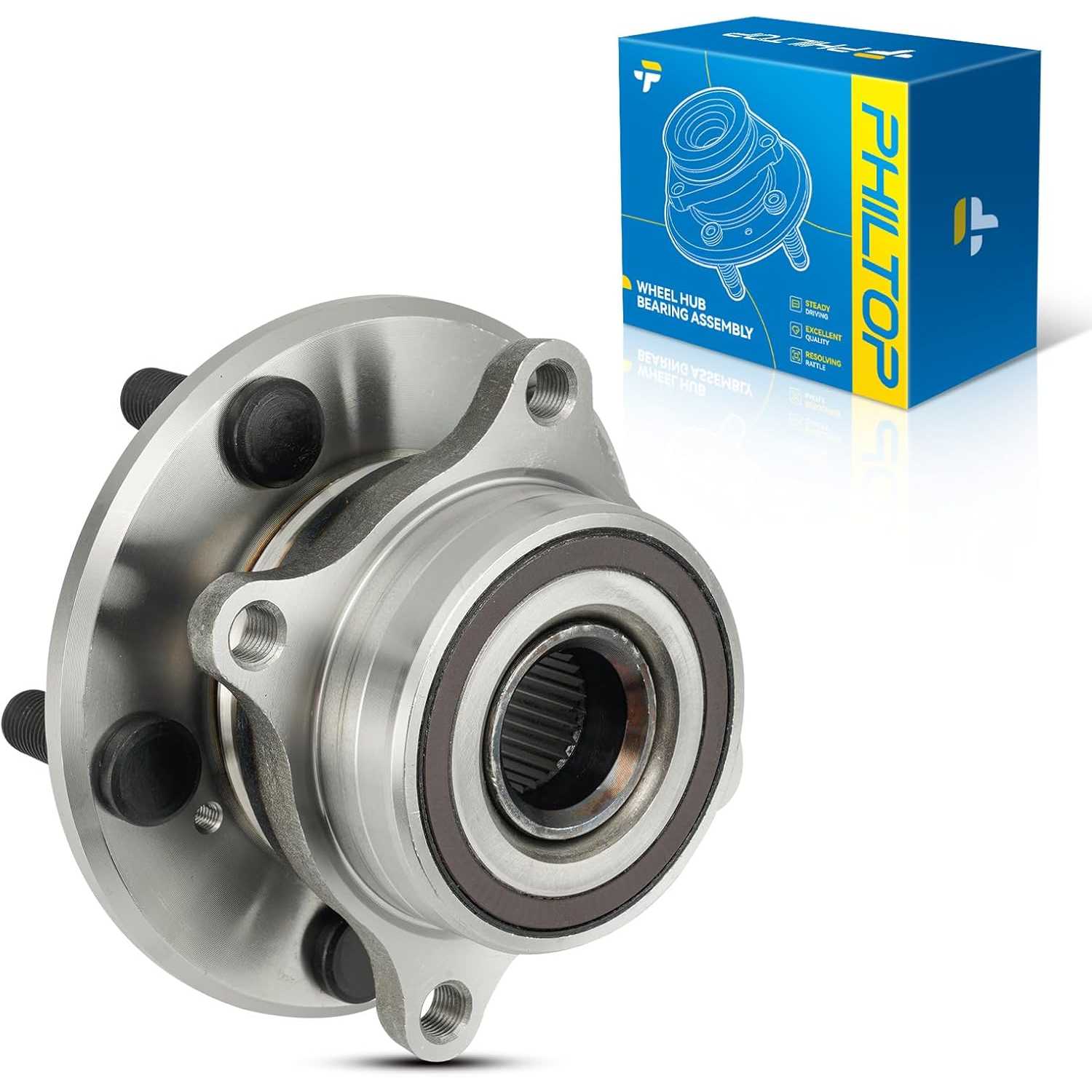 PHILTOP 513293 Front Wheel Bearing and Hub Assembly for 2011-2017 Odyssey 5 Lugs