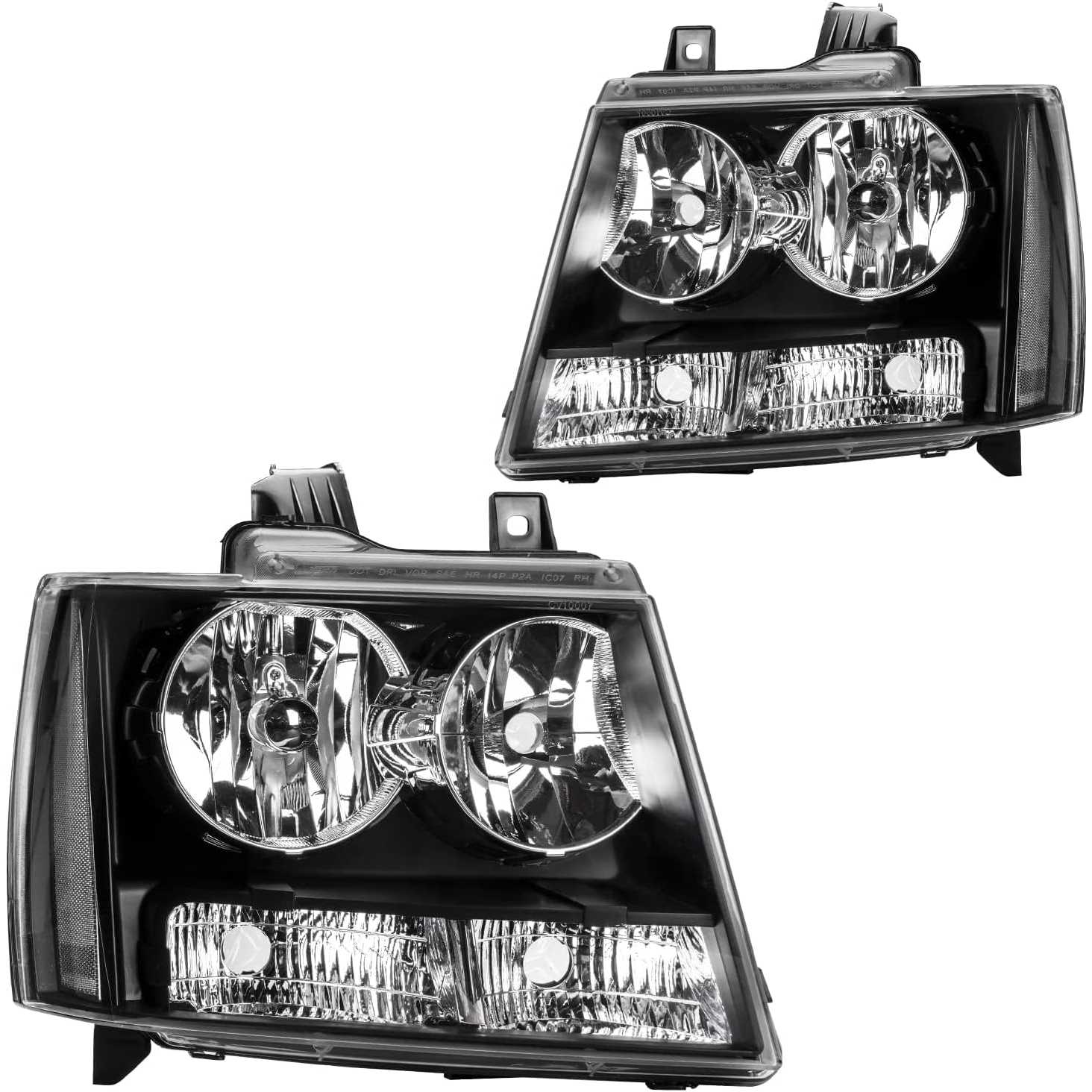 PHILTOP Headlight Assembly Replacement for 2007-2013 Avalanche, 2007-2014 Suburban 1500, 2007-2013 Suburban 2500, 2007-2014 Taho
