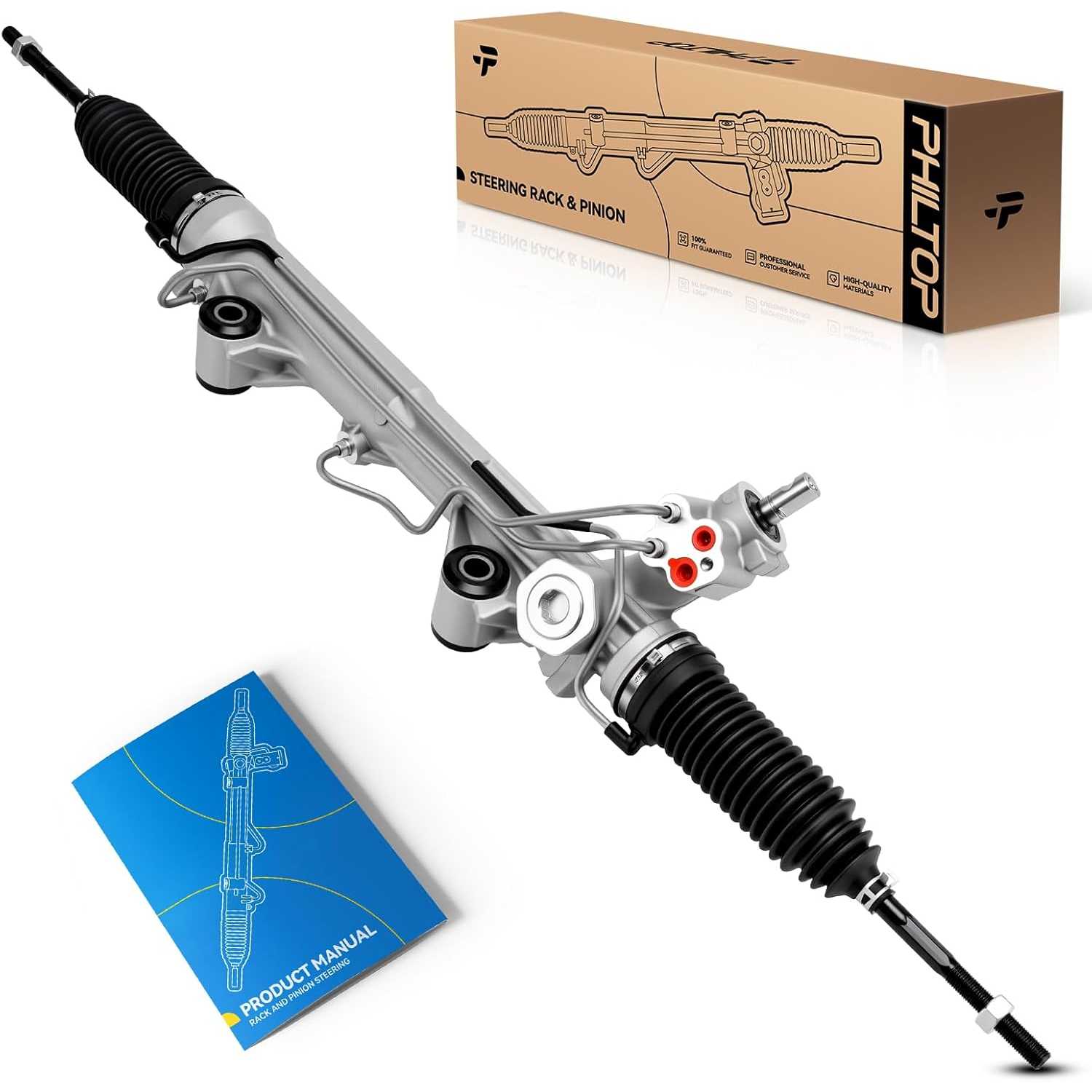 PHILTOP Power Steering Rack and Pinion Compatible with Ford Ranger 2001 2.5L/01-11 2.3L 4.0L/01-08 3.0L, Mazda B3000 01-07 3.0L,