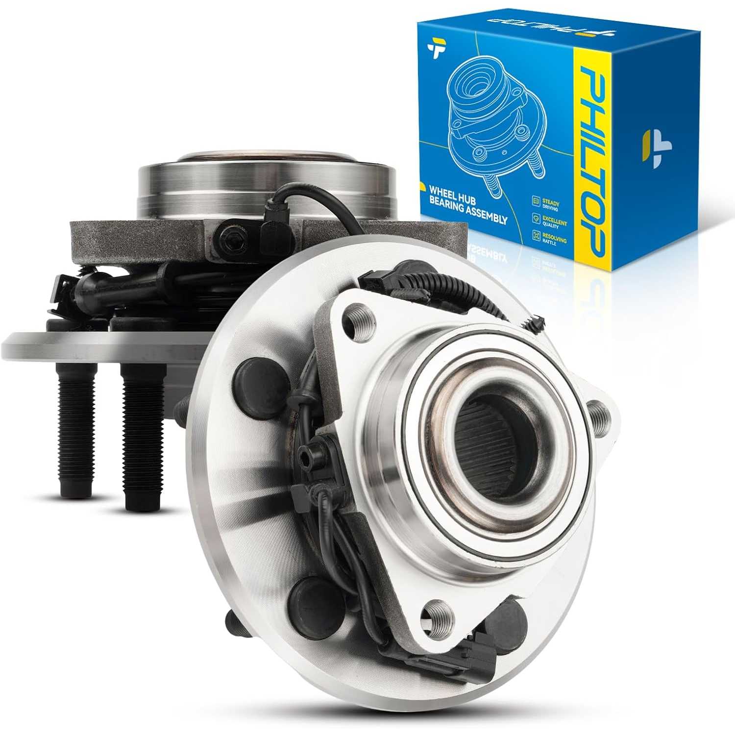 PHILTOP 515151 x2 Front Wheel Hub Assembly Compatible with 2012-2018 Ram 1500, 2019-2022 Ram 1500 Classic W/ABS 5 Lugs