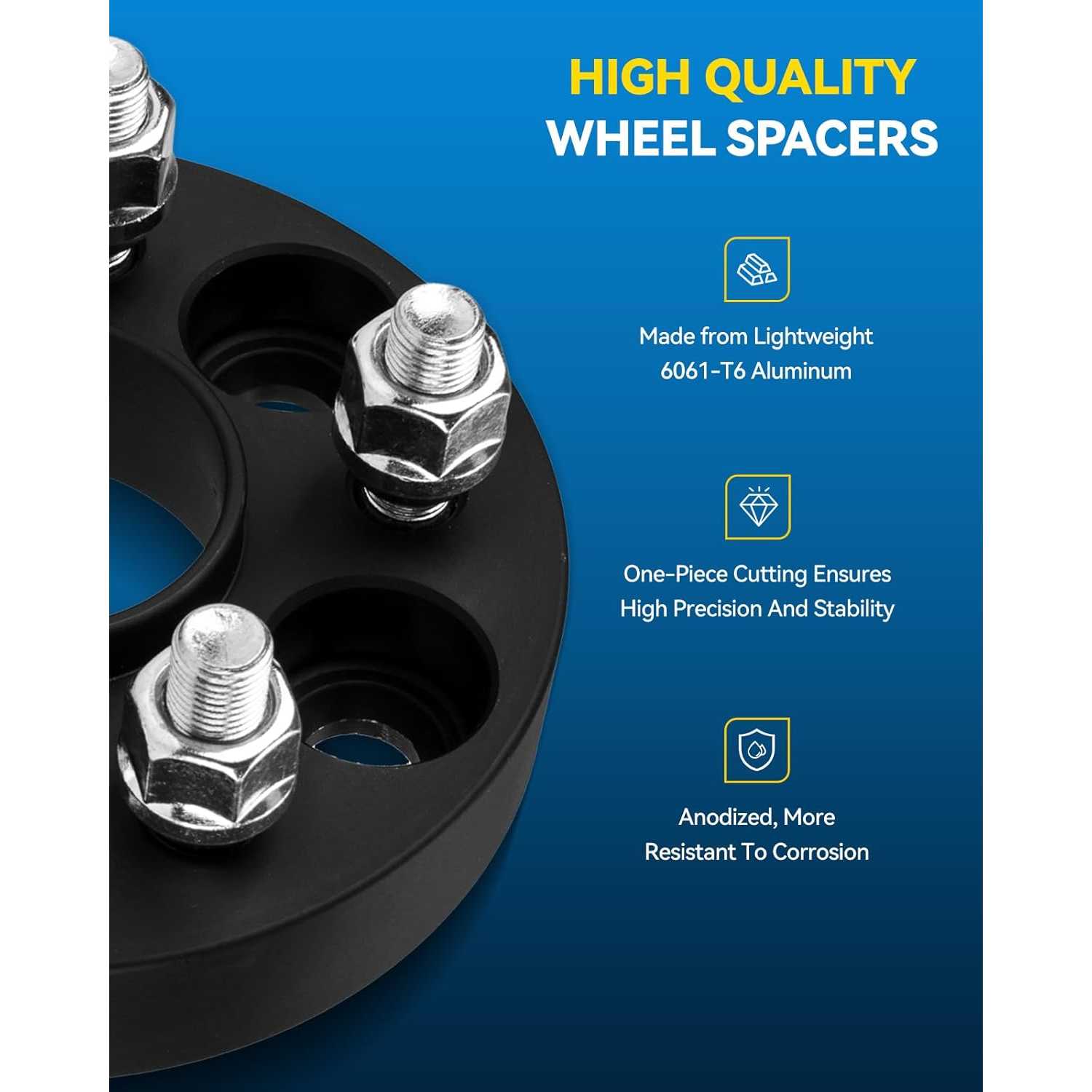 KAX® 1.5" 6x4.5" Hub Centric Wheel Spacers 66.1mm M12X1.5 2PCS for 2017 Nissan Frontier 4