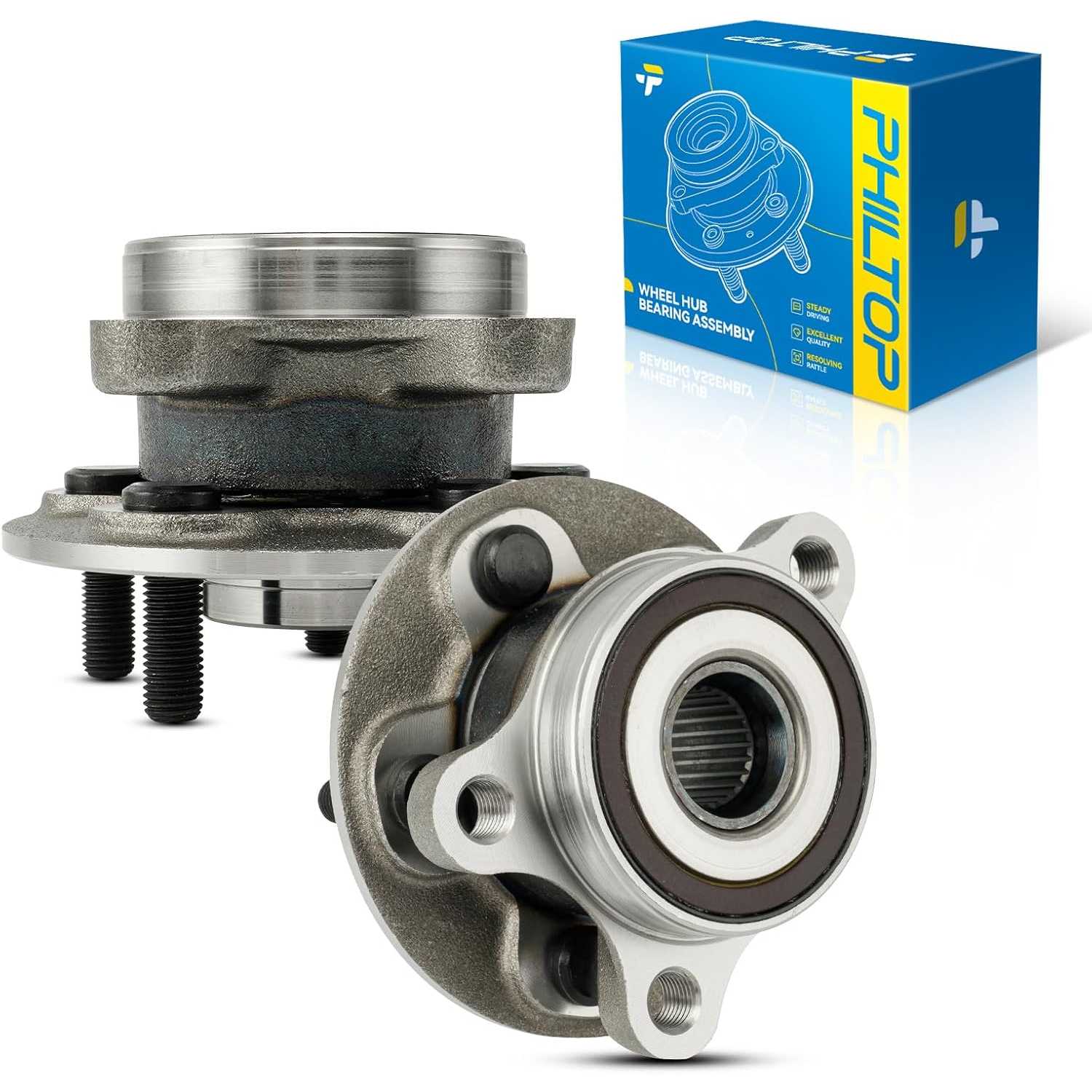 PHILTOP Pair 513402 Front Wheel Hub Assembly Compatible with Corolla 2019-2022, Prius 2016-2022, Prius Prime 2017-2022, Prius AW