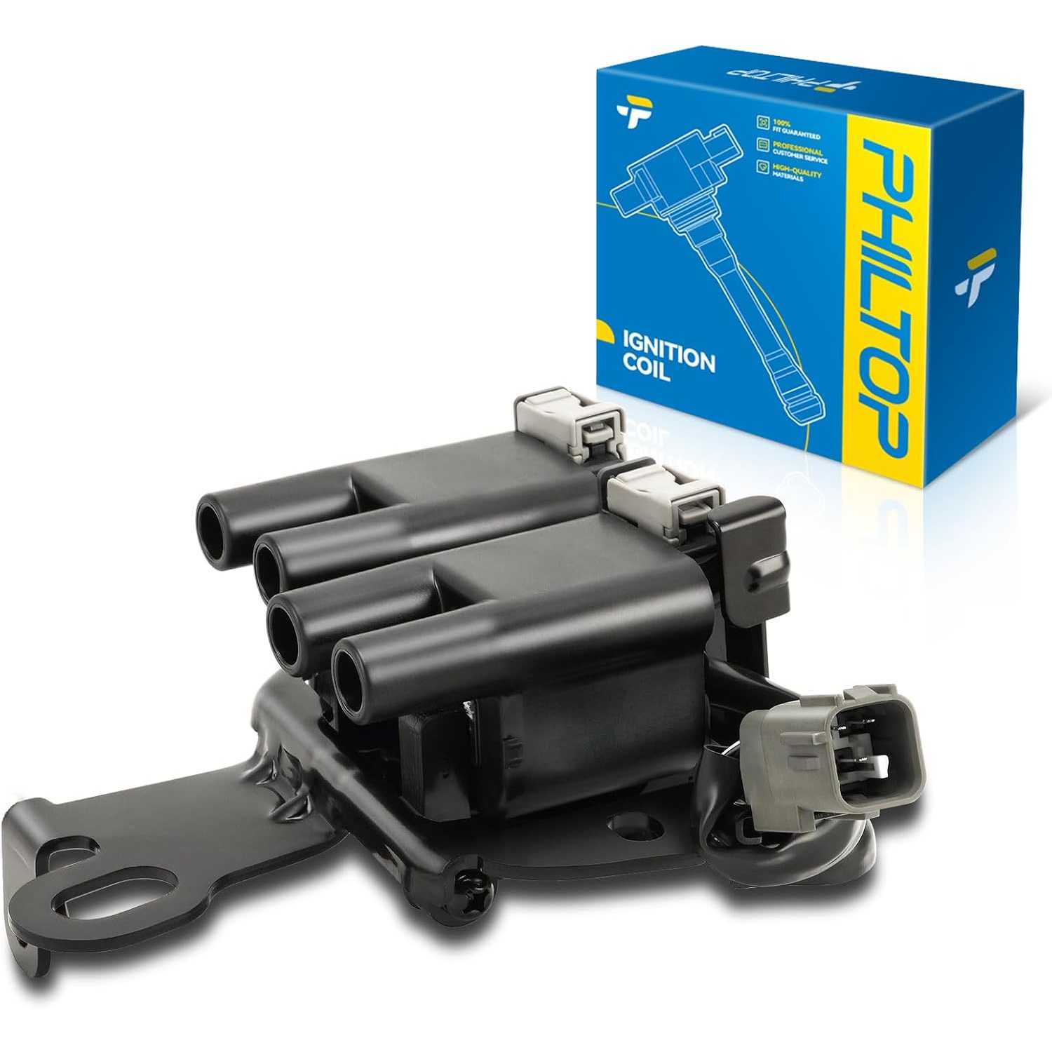 PHILTOP UF419 Ignition Coil Pack Compatible with 2003-2006 Elantra, 2004-2009 Spectra, 2005-2009 Tucson Spectra5, 2005-2007 Spor