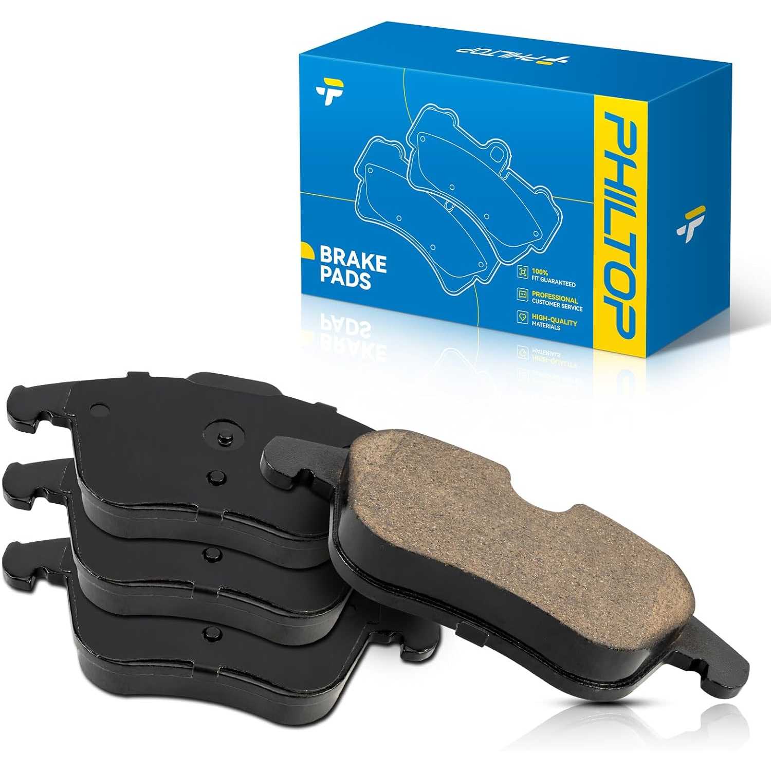 PHILTOP Ceramic Front Brake Pads For Audi Q3 Quattro 2015-2018, 4 Pcs replace # D1375
