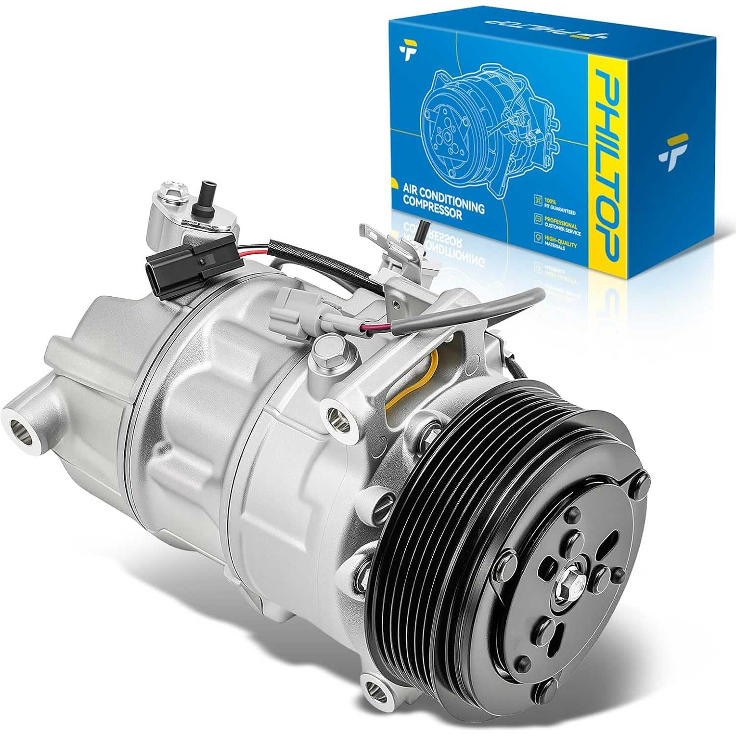 PHILTOP 98588 Air Conditioner AC Compressor with Clutch for INFINITI Q50 2019-2023, 2014-2015 3.7L, 2016-2018 3.0T,Q60 2019-2022