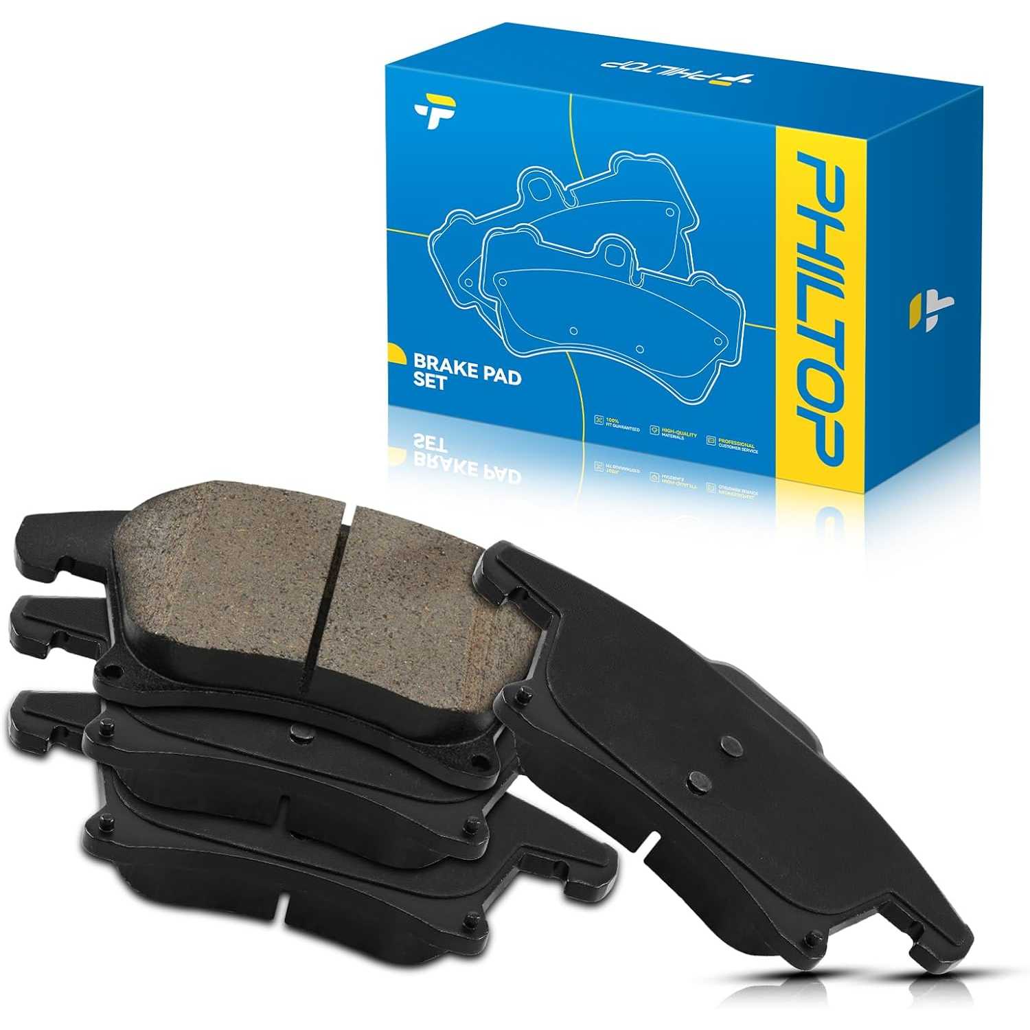 PHILTOP Ceramic Front Brake Pads For Ford Fusion 2013-2020, 4 Pcs replace # D1653