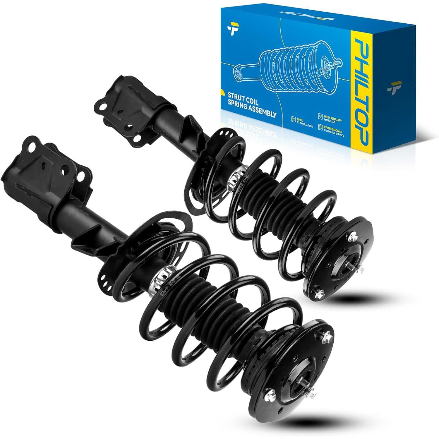 PHILTOP Front Struts Fit for Fusion 2013 2014 2015 2016 2017 2018 2019 2020, Quick Complete Suspension Struts with Coil Spring A