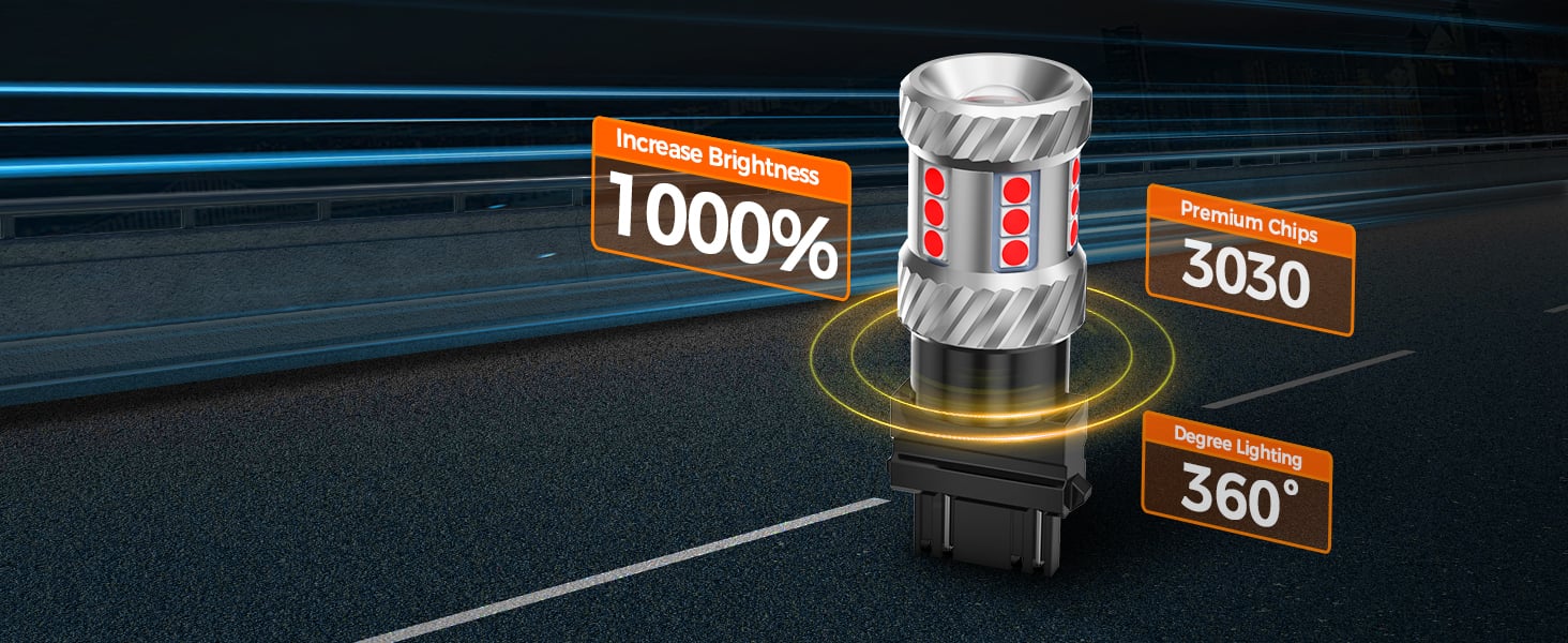 sealight 3157 3156 3057 led bulb red barke bulb