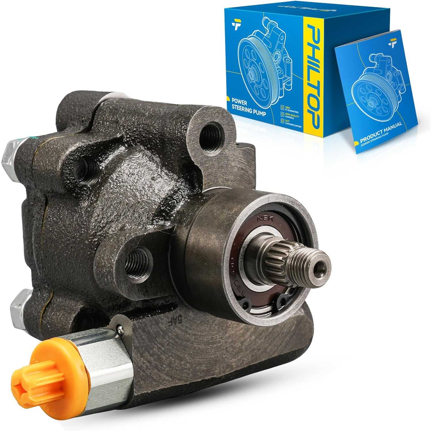 PHILTOP Power Steering Pump Replacement 215728, Fit for 1986-1994 D21 2.4L, 1995 Pickup 2.4L, 1996 Pickup, 1989-1990 240SX, 1987