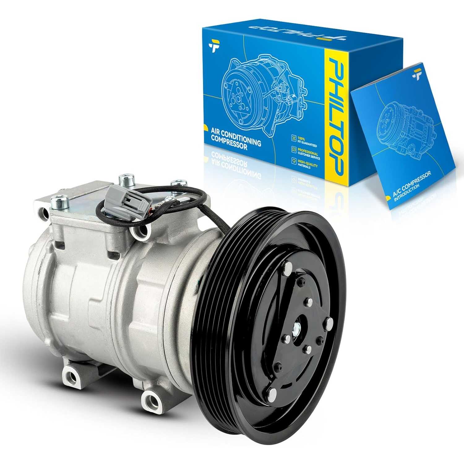 PHILTOP 98361 Air Conditioner AC Compressor with Clutch for Honda Accord 1998 1999 2000 2001 2002 2.3L, Acura CL 1998 1999 2.3L