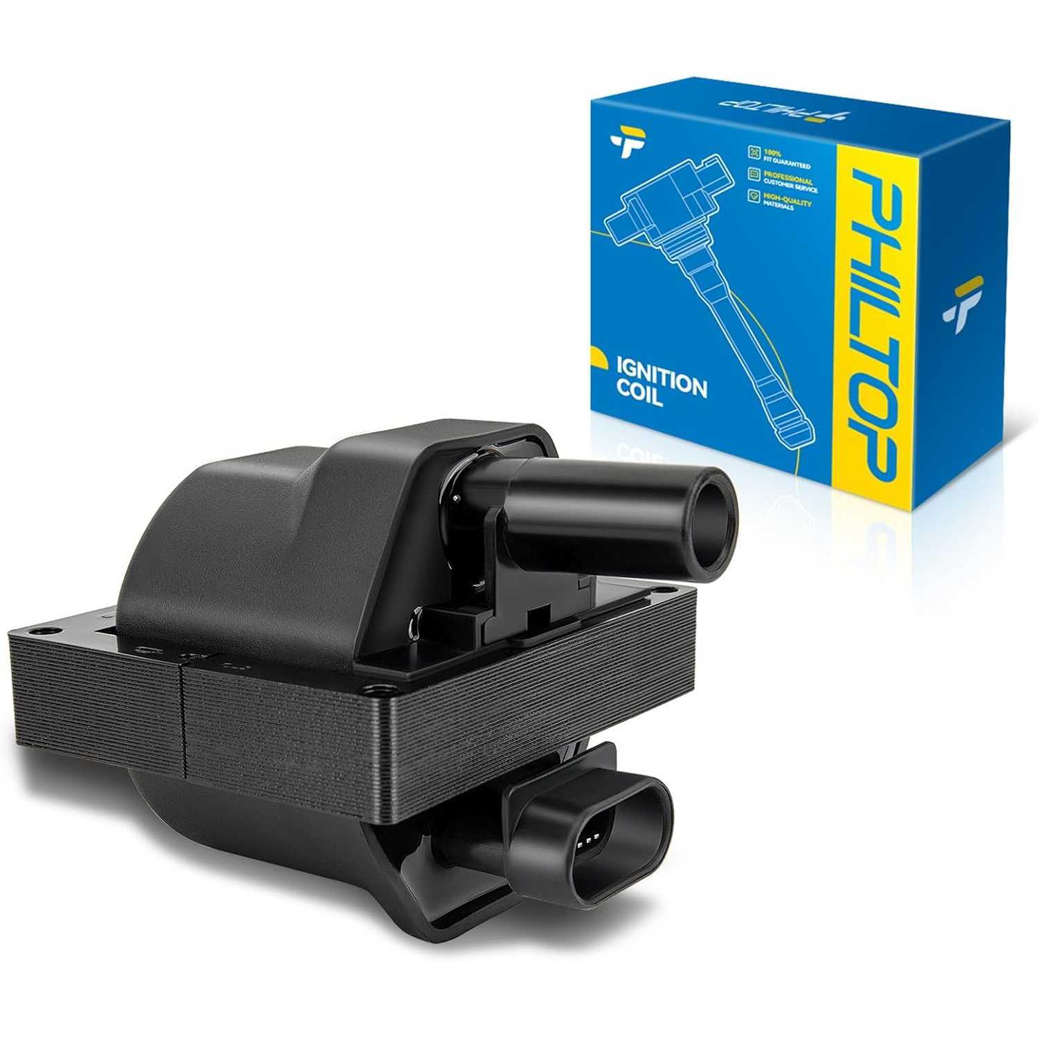 PHILTOP DR49 Ignition Coil 1 Packs Fit for K1500,Tahoe,S10,Silverado 1500,Silverado 1500 Classic,Blazer,C1500,K1500 Suburban,Ast