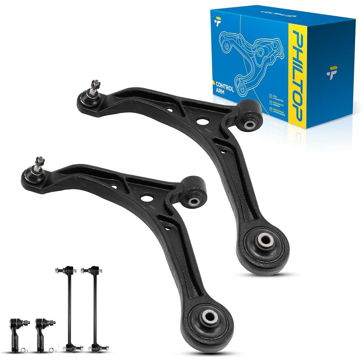 PHILTOP 6pcs Suspension Kit for Honda Odyssey 1999 2000 2001 2002 2003 2004, Lower Control Arm w/Ball Joint Outer Tie Rod Sway B