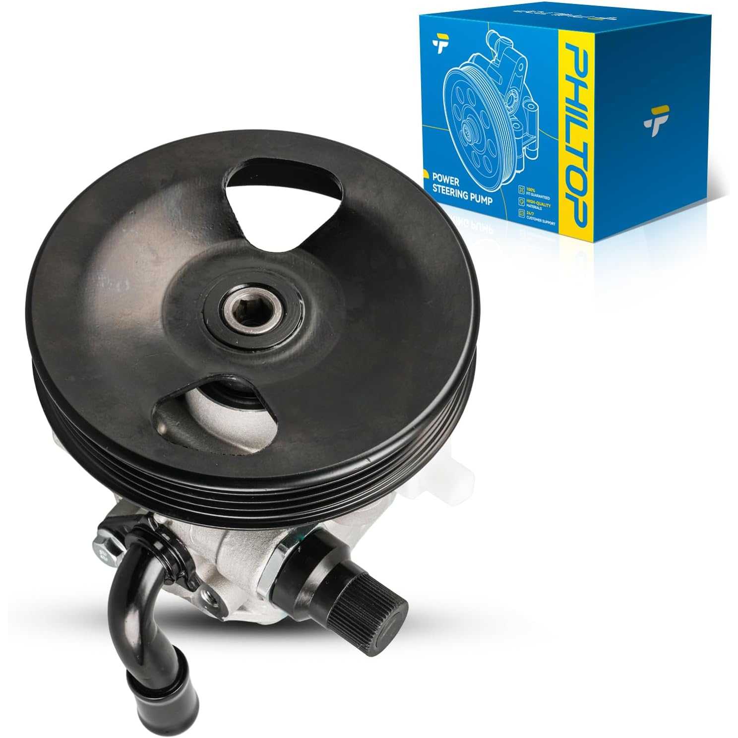 PHILTOP Power Steering Pump with Pulley, Compatible with 1999-2004 Miata, Replace # 21-5154, NC1032600B, 215154