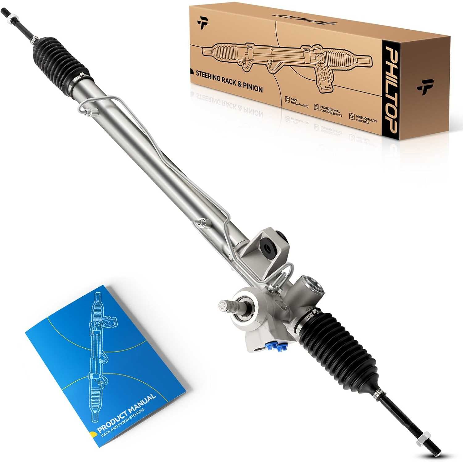 PHILTOP Power Steering Rack & Pinion Assembly for 2001 2002 2003 2004 Sebring/Stratus, Hydraulic Power Steering, OEM Replace