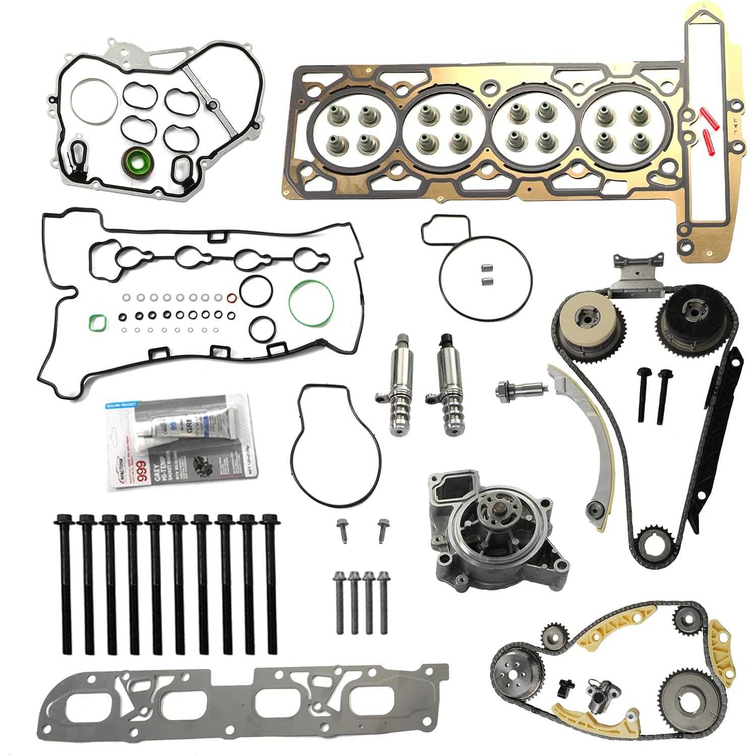 PHILTOP 9-4201S Head Gasket Set Timing Chain Kit with Water Pump Fit for Chevrolet Equinox 2010-2017, Captiva Sport 2012-2015, M
