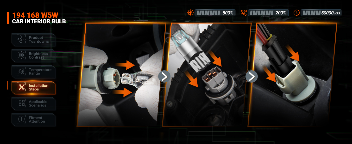 194 led bulb 168 w5w car interior light bulb