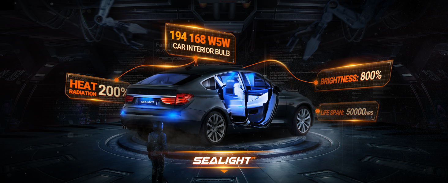 194 168 w5w led bulb blue