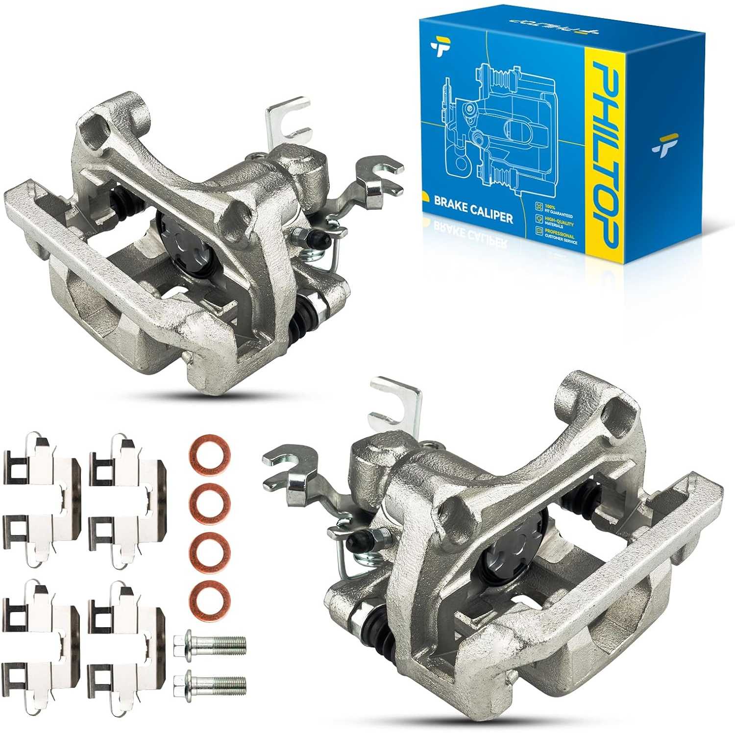 PHILTOP 18-B5002 18-B5003 Rear Brake Caliper Replacement For 2006-2012 Ford Fusion, 2008-2013 Mazda 6, 2007-2012 Lincoln MKZ, 20
