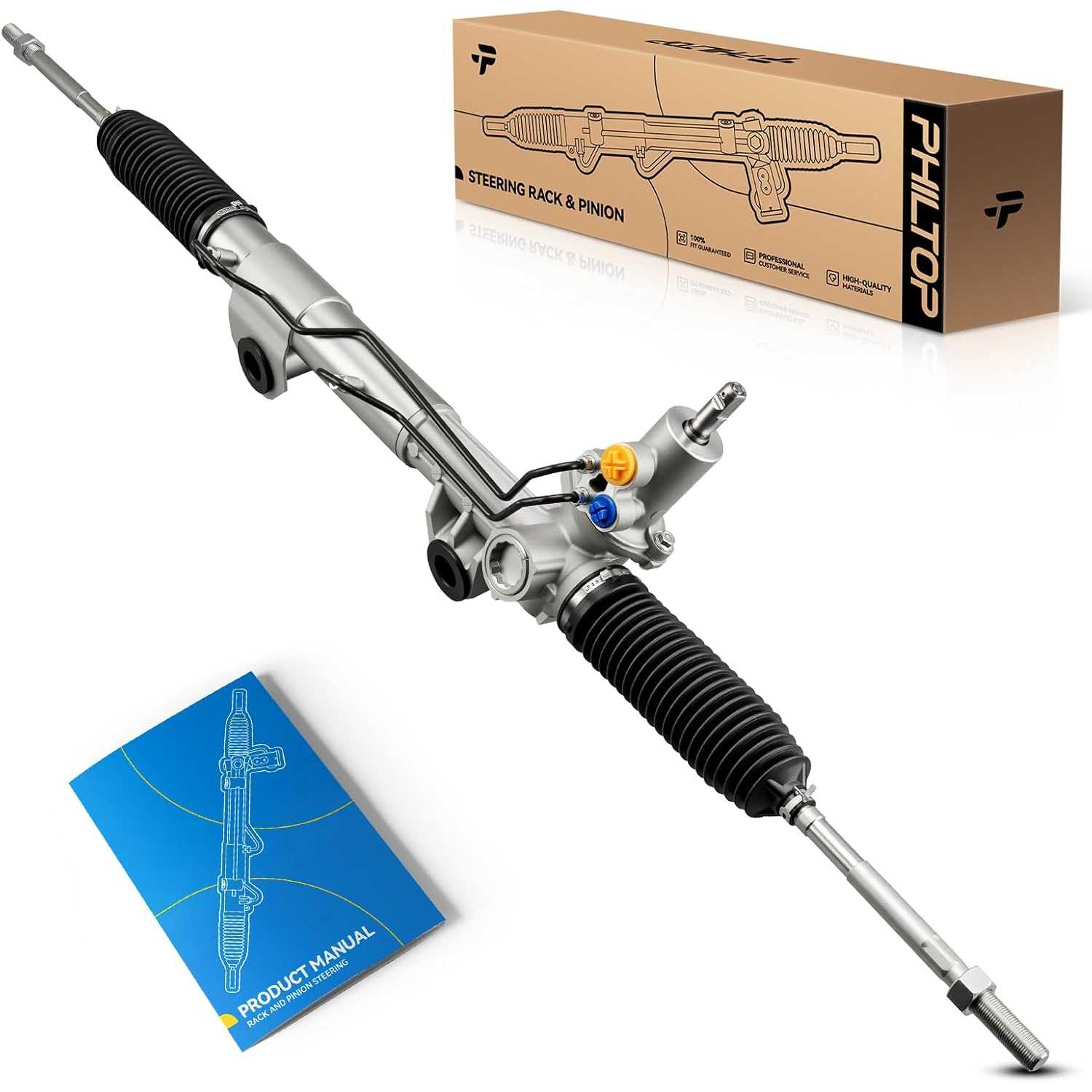 PHILTOP Hydraulic Power Steering Rack and Pinion Fit for 2003-2005 Ram 1500 5.7L 4WD, 2002-2003 Ram 1500 5.9L 4WD, 2002-2005 Ram