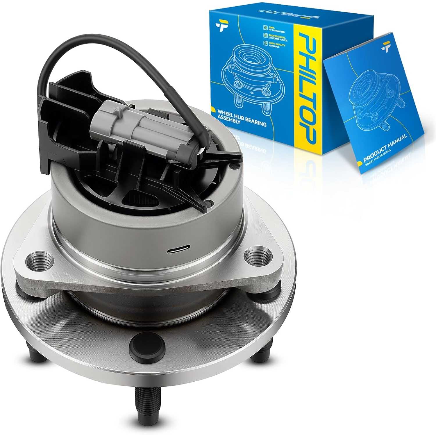 PHILTOP 1pc Front Wheel Bearing Assembly for 2005-2010 Chevrolet Cobalt, 2006-2011 Chevrolet HHR, 2003-2007 Saturn Ion, 2007-200