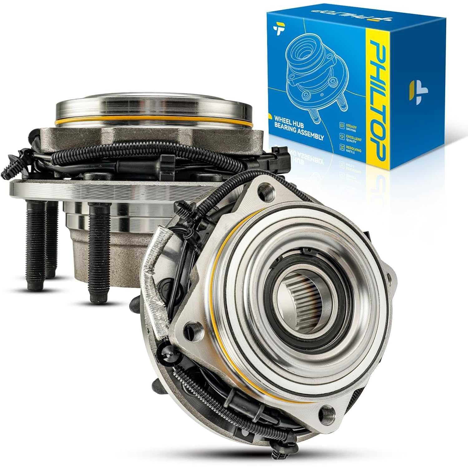 PHILTOP Front Wheel Hub Bearing for 2017-2019 F250 Super Duty, 2017-2019 F350 Super Duty, 515183 Hub Assembly