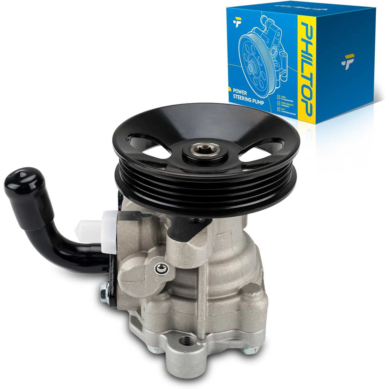 PHILTOP 21-5424 Power Steering Pump Fit For 2003-2006 Sorento Power Steering Pump with Pulley