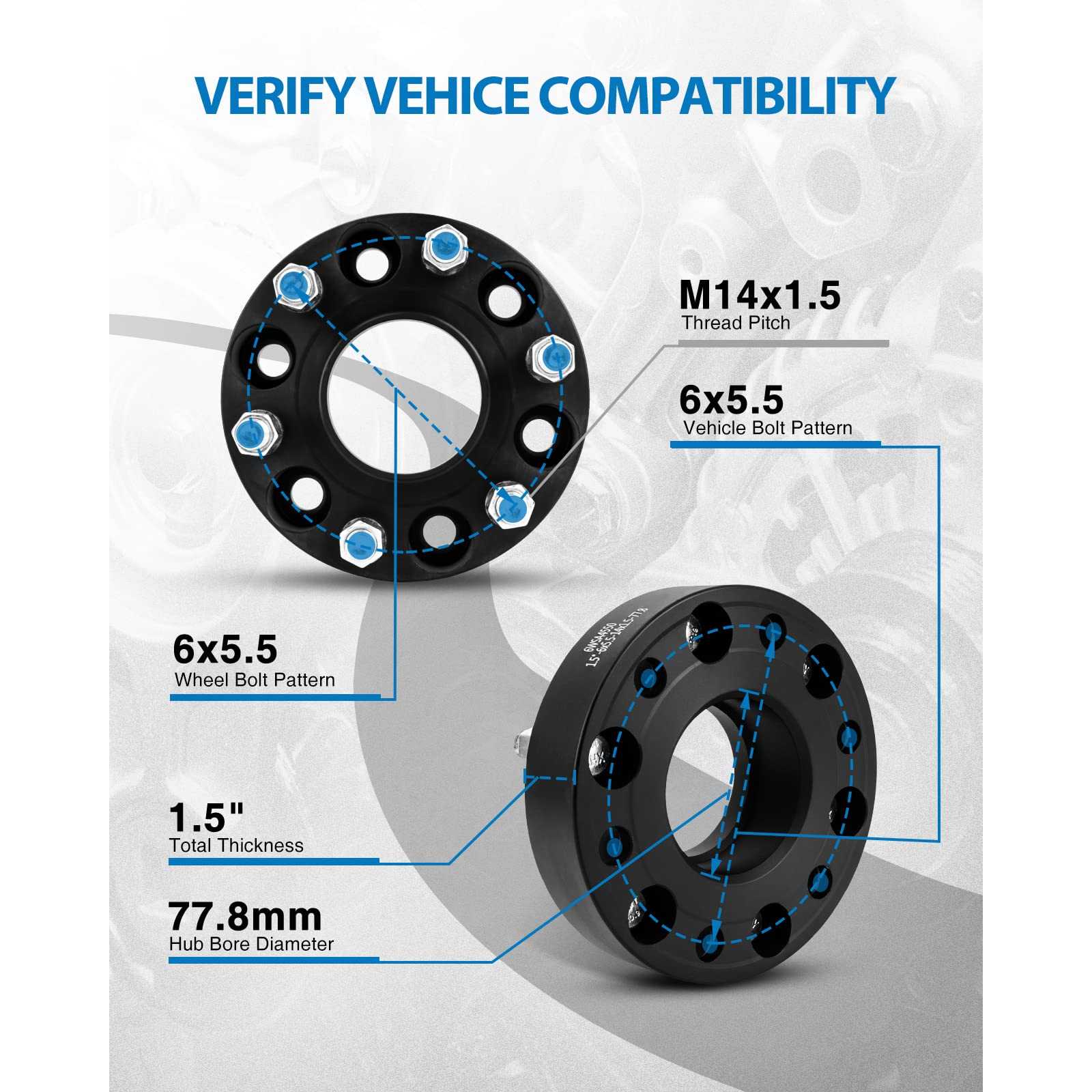 KSP 4PCS 6x139.7 Wheel Spacers For 2023 Tundra 2024 Tacoma, 1.5" 6x5
