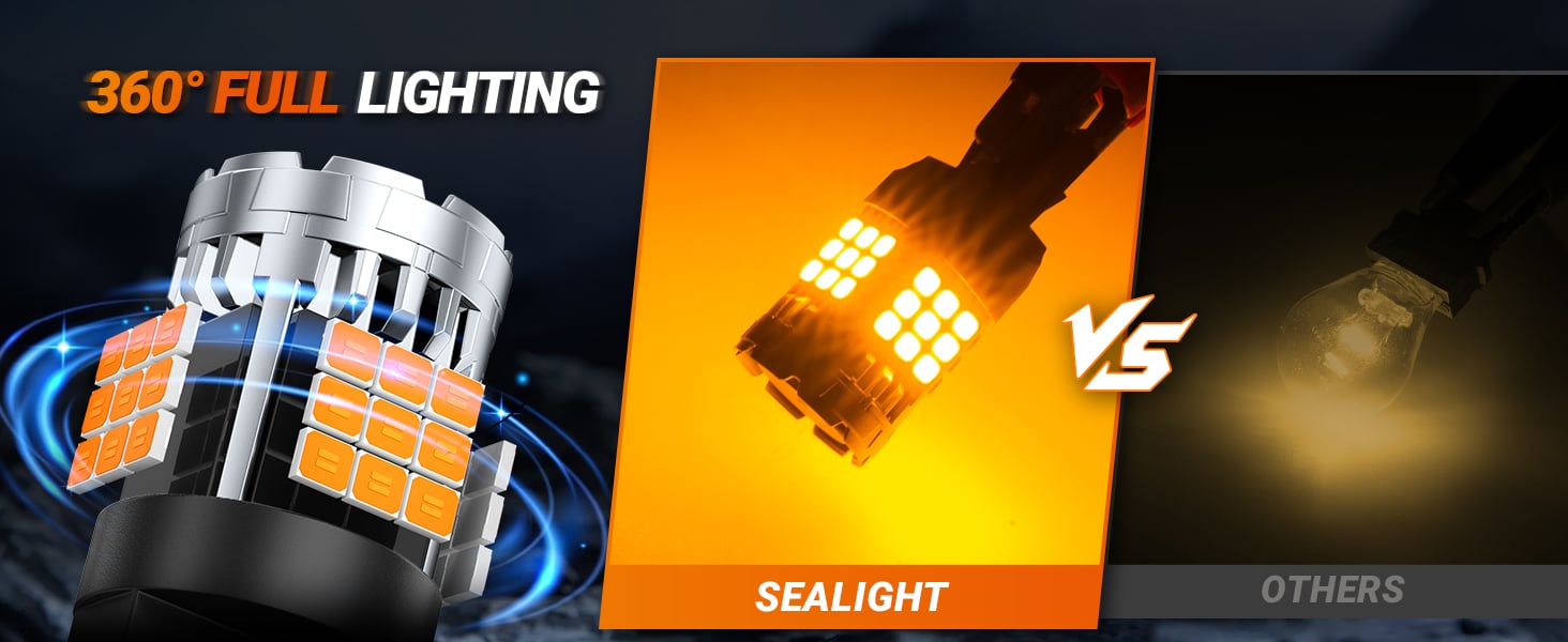 3157 LED Bulbs Turn Signal Lights Amber Yellow