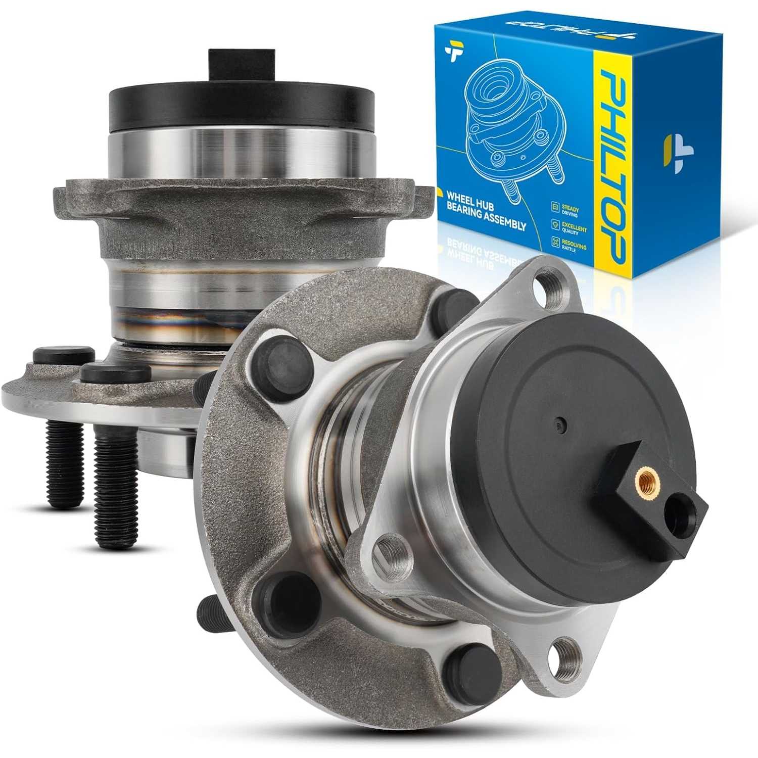 PHILTOP 512409 Rear Wheel Bearing Fit for Mazda 6 2009-2013, 5 Lugs Wheel Hub Assembly