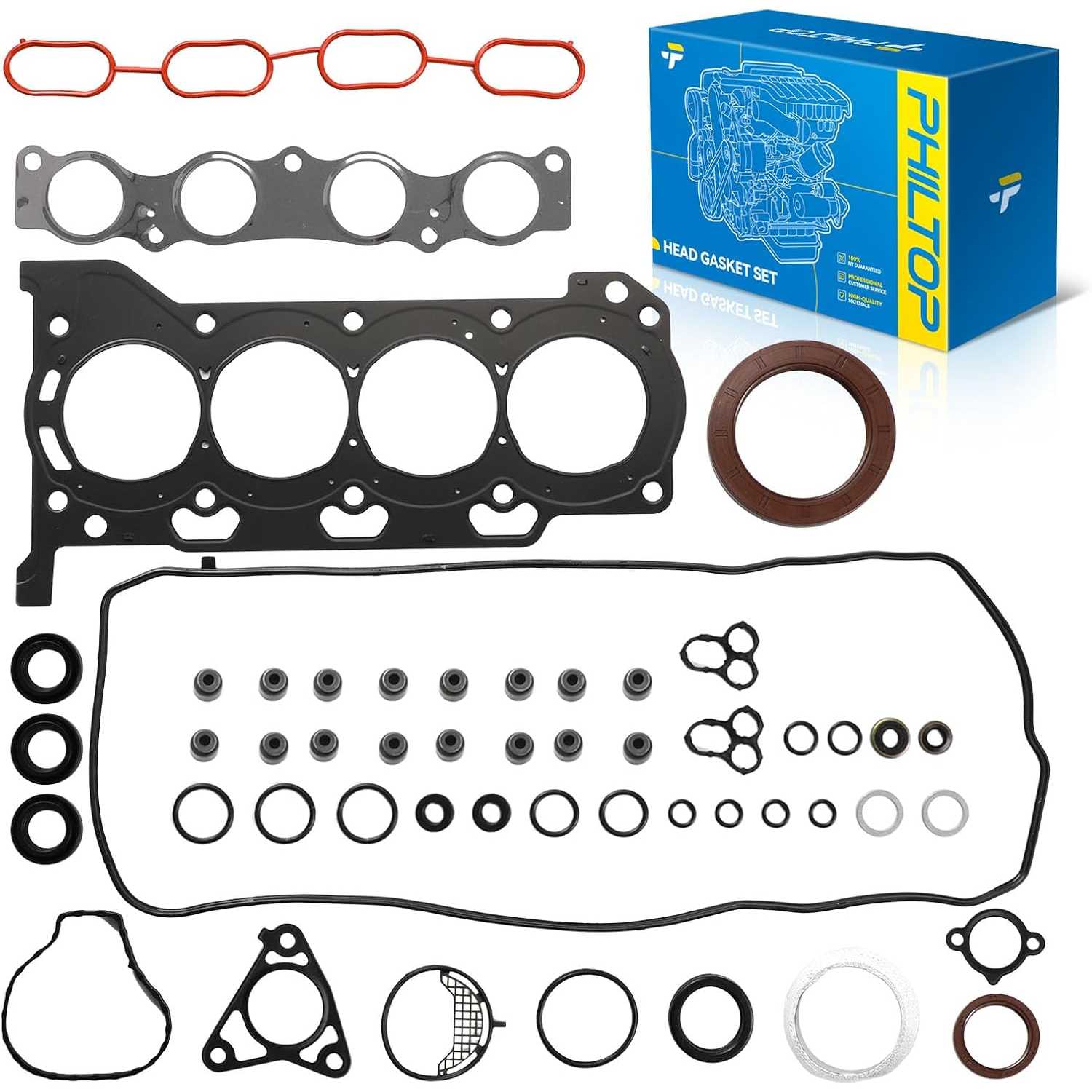 PHILTOP HS26515PT-1 Head Gasket Set Fit for Toyota Corolla 2020 1.8L, Prius 2010-2021, Prius V 2012-2017, Prius Prime 2017-2020,