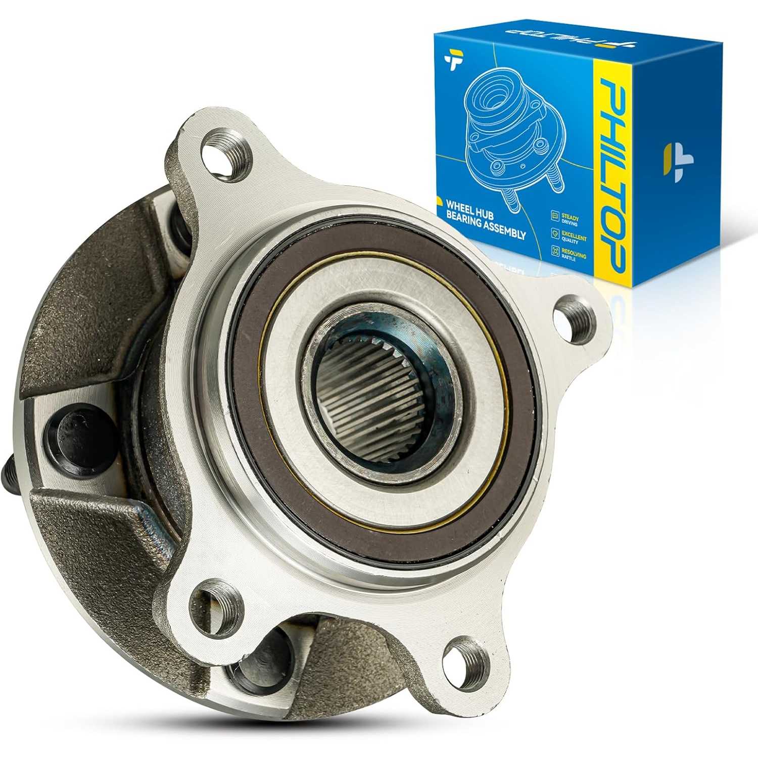 PHILTOP 513365 AWD Front Left Wheel Bearing Hub Assembly Fit for Lexus IS250 2006-2015, Lexus GS350 2007-2011 2013-2020, IS300 2