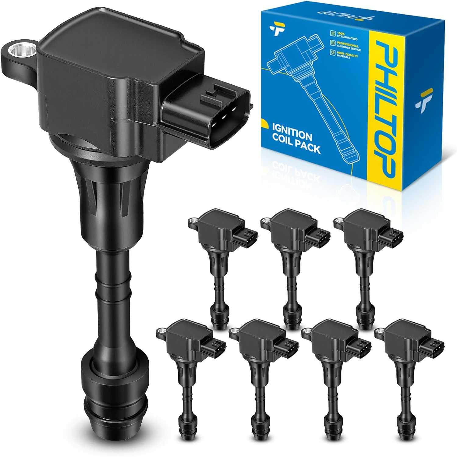 PHILTOP UF482 Ignition Coil Packs Fits for INFINITI 2003-2004 2006-2010 M45, INFINITI 2003-2008 FX45, INFINITI 2002-2006 Q45